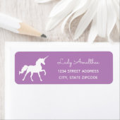Étiquette de adresse Unicorne pourpre (En situation)