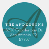 Étiquette de adresse vert monogramme gras (Devant)