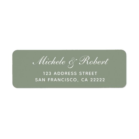 Étiquette de adresse vert olive simple (Devant)