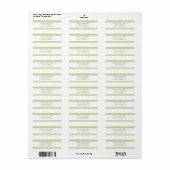 Étiquette de adresse vert ressort simple (Feuille entière)
