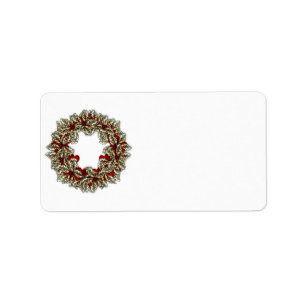 Étiquette de adresse vide de Noël de guirlande d