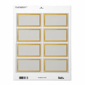 Étiquette de adresse vierge de fausse feuille d'or (Feuille entière)