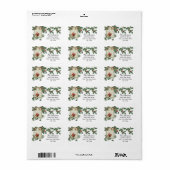 Étiquette de adresse Vintage Christmas Birds (Feuille entière)