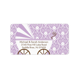 Étiquette de adresse vintage de baby shower de
