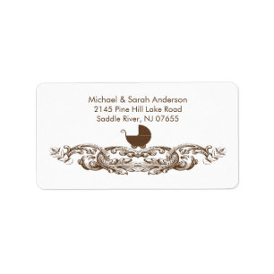 Étiquette de adresse vintage de baby shower de