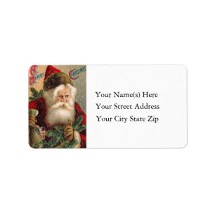 Étiquette de adresse Vintage de Snowy Père Noël