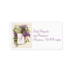 Étiquette de adresse vintage Hydrangea