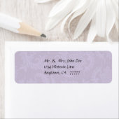 Étiquette de adresse vintage Lavender Damask (En situation)