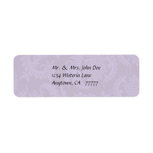 Étiquette de adresse vintage Lavender Damask (Devant)