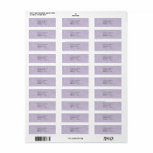 Étiquette de adresse vintage Lavender Damask (Feuille entière)