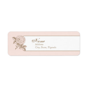 Étiquette de adresse vintage rose de retour de