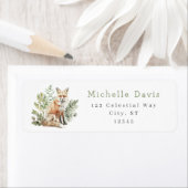 Étiquette de adresse Watercolor Woodland (En situation)