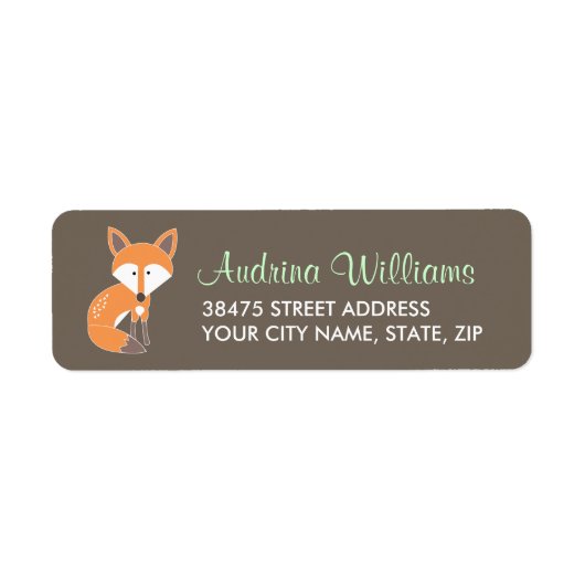 Étiquette de adresse Woodland Fox (Devant)