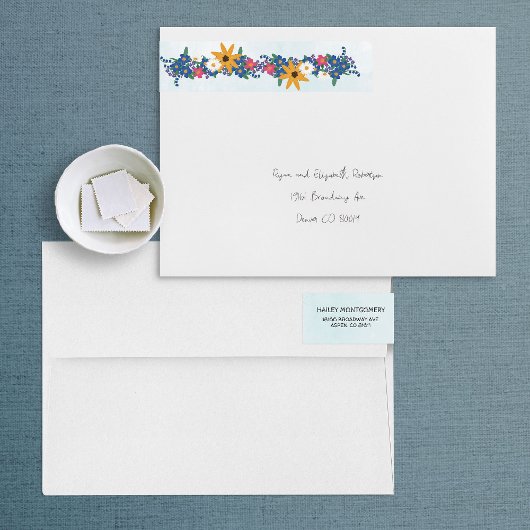 Étiquette de adresse Wraparound fleur sauvage