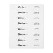 Étiquette de adresse Wraparound Merci noir et blan (Feuille)