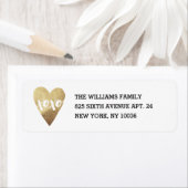 Étiquette de adresse XOXO doré - Blanc (En situation)