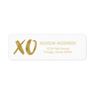 Étiquette de adresse XOXO Gold Foil brossé