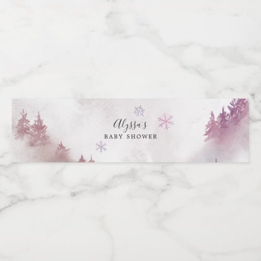 Étiquette de Baby shower à bouteille d'eau rose Sn (Étiquettes simples)