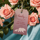 Étiquette de Baby Shower Bearly Wait Fille Bois Ro