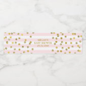 Étiquette de Baby shower Confetti en or Pink Strip (Étiquettes simples)