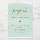 Étiquette de Baby shower d'aquarelle verte à la me (Étiquettes simples)