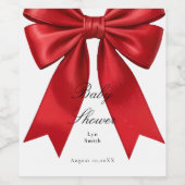 Étiquette de Baby shower de Bow Coquette Rose (Étiquettes simples)