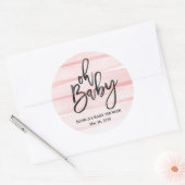 Étiquette de Baby shower de couleur rose (Enveloppe)