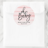 Étiquette de Baby shower de couleur rose (Sac)