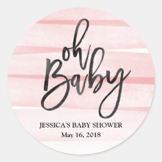 Étiquette de Baby shower de couleur rose