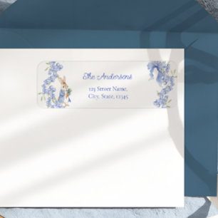 Étiquette de Baby shower de garçon Blue Peter Rabb