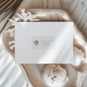 Étiquette de Baby Shower de plage Boho Shell