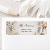 Étiquette de Baby Shower Flocon de neige et perle  (En situation)