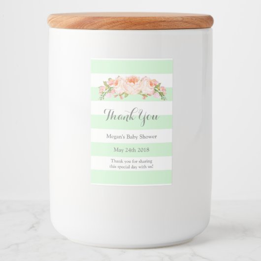 Étiquette de Baby shower Floral à la pinte (Devant)