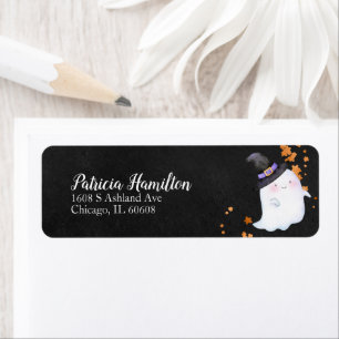 Étiquette de Baby Shower Halloween pour Bébé Fantô