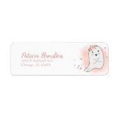 Étiquette de Baby Shower Halloween pour Bébé Fantô (Devant)