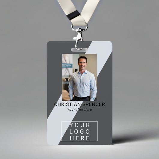 Étiquette de badge avec cordon d'identification po