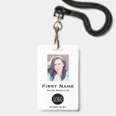 Étiquette de badge d'identification de l'employé d (Avant avec lanière)