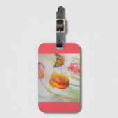 Étiquette de bagage à aquarelle Tulipe rose (Devant Vertical)