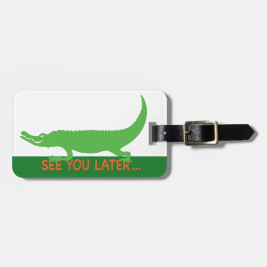 Étiquette de bagage À bientôt alligator (Devant horizontal)