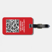 Étiquette de bagage à code QR de voyage (Dos horizontal)