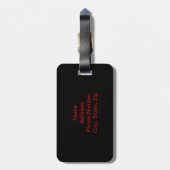 Étiquette de bagage à coeur en filigrane de couron (Dos Vertical)