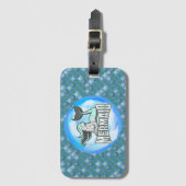 étiquette de bagage à écailles vertes de sirène (Devant Vertical)