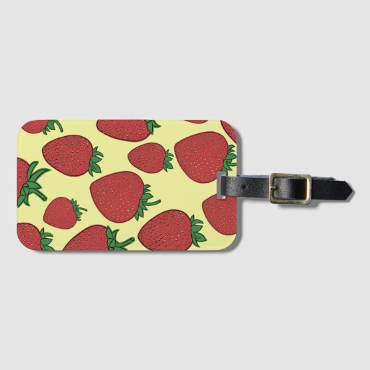 Étiquette de bagage à la fraise (Devant Horizontal)