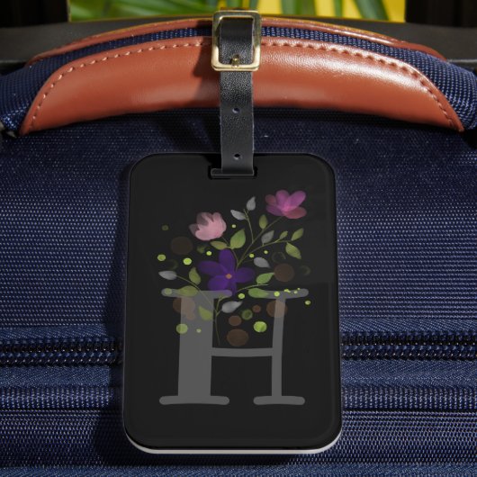 Étiquette de bagage à lettre initiale H et motif f (Insitu Rectoal 2)