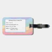 Étiquette de bagage à monogramme arc-en-ciel paste (Dos horizontal)