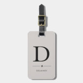 Étiquette de bagage à monogramme élégant (Devant Vertical)