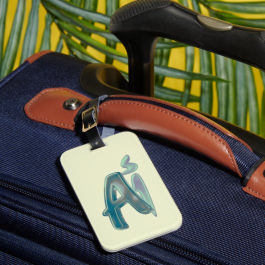 Étiquette de bagage à monogramme lettre A Papillon (Insitu Rectoal 1)