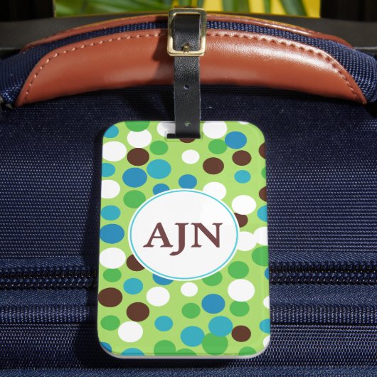 Étiquette de bagage à monogramme lime amusante (Insitu Rectoal 2)