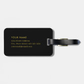 Étiquette de bagage à monogramme personnalisé avec (Dos horizontal)