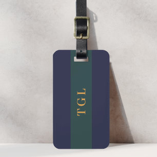 Étiquette de bagage à monogramme personnalisé avec